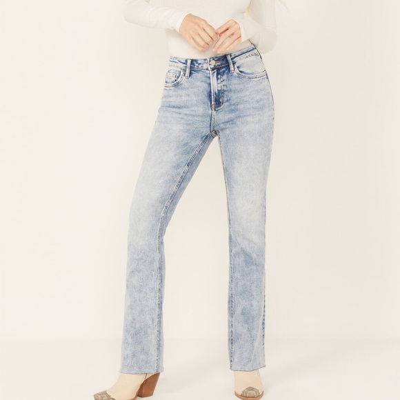 Vervet Women's Light Wash High Rise Faded Bootcut Jeans Sz 24 - T5909 - Picture 1 of 8